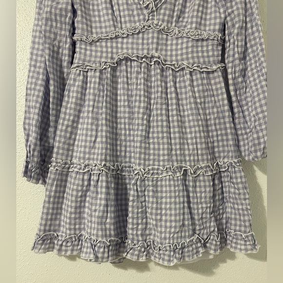 NWT Allison & Kelly Long Sleeve Ruffle Trim Gingham Fit-And-Flare Dress Size M - Picture 4 of 15